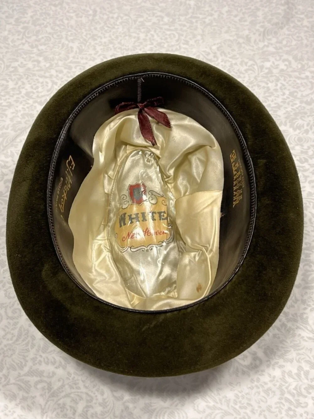 Vtg White New Haven Fur Felt Fedora Hat E.J. Hickey Co Sz 7 St Patrick’s Day - Picture 7 of 11